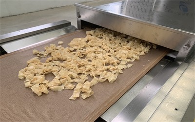豆皮的自動化連續(xù)烘干生產可以通過微波設備來實現